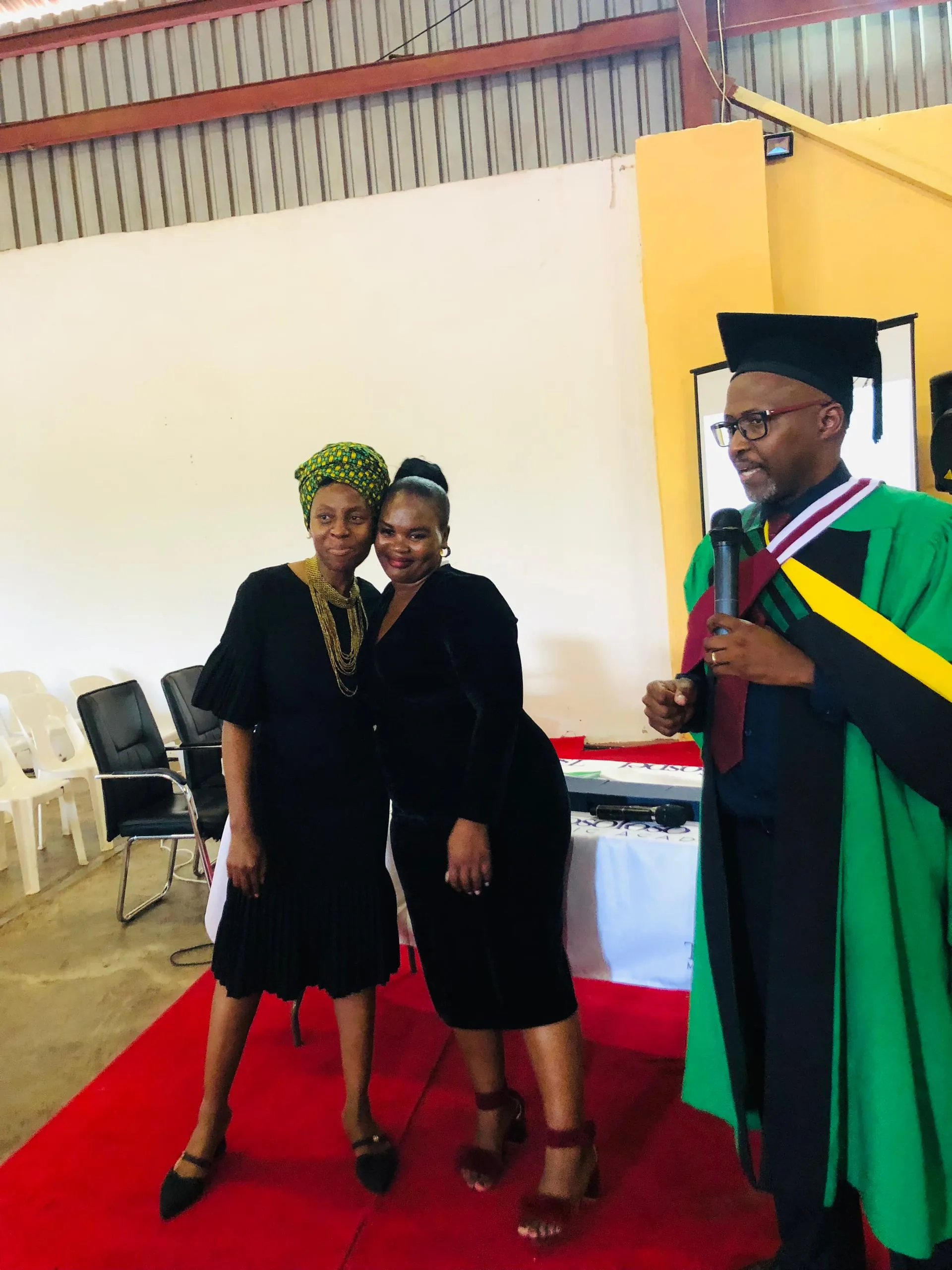 Jacob Khunwana with graduates at the TGMA graduation ceremony